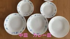 Corelle ブルーフラワー プレート 中皿カレー皿 5枚セットのサムネイル