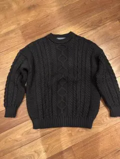 ガンジーウーレンズ アラン ブラック ニット 40