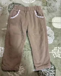 リバーシブルパンツ　茶色 ポケット付き パンツ チェック柄