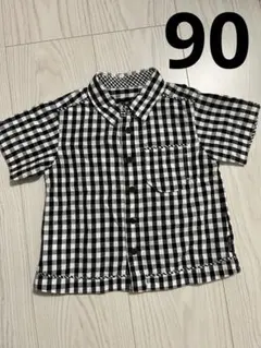COMME CA ISM チェックシャツ 半袖　90サイズ
