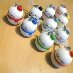 ミニぷかまるっこゆきだるま　ワンポイントチャーム　コンプセット　スノーマン