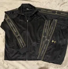 ◆UNDER ARMOUR アンダーアーマー SM ジャージ セット 上下 黒金