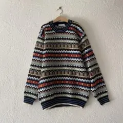 vintageヴィンテージ古着メンズカラフル幾何学マルチカラーニット