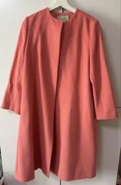 美品】LOULOU WILLOUGHBY モヘヤ混ノーカラーコート 赤 1 - メルカリ