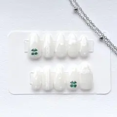 ネイルチップ 韓国 ワンホン ドット クローバー 水玉 レース ウィッシュコア