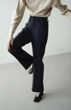 CLANE SLIM STRAIGHT PRESS PANTS ネイビー　2