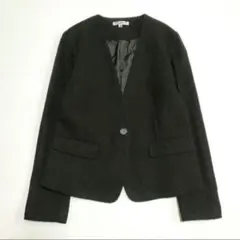 美品✨️ナラカミーチェ　ノーカラーウールジャケット　ブラック　近年モデル　M