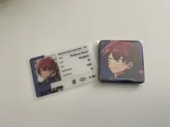 あんスタ　Knigths アルバムTRIP 朱桜司　缶バッジ　ID風カード