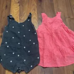 女の子ベビー　ロンパースとワンピース　12-18M