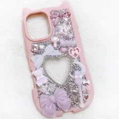 スマホケース iPhone16ゴテゴテ デコ電 ピンク 量産型 地雷
