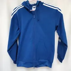 adidas フルジップフードジャケット 青