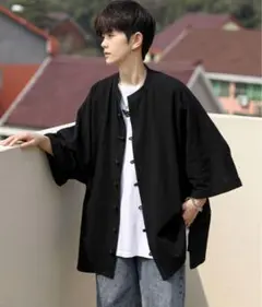 neos ビッグシルエット ハーフスリーブ チャイナシャツ