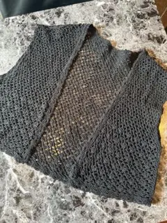 レース編み黒カーディガン/ボレロ