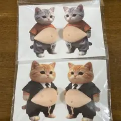 ぷにぷに おなか シール 3D 立体 ステッカー お腹 柔らかい スクイーズ 猫