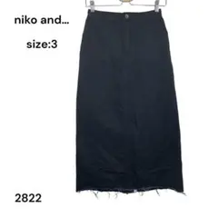 niko and… ニコアンド　スカート　黒　3 綿　おしゃれ　ウエストゴム