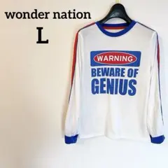 美品✨wonder nation【L】WARNING Tシャツ L/G 長袖