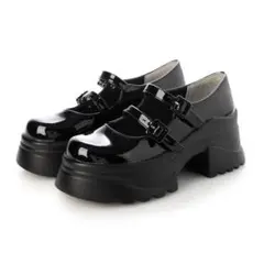 厚底ストラップシューズ （ブラックエナメル） yosuke ヨースケ