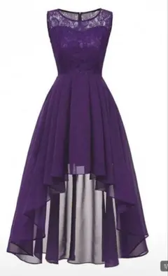 パープル　ドレス　ワンピース