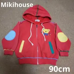 MIKIHOUSE 90cm 長袖 パーカー レトロ 赤 クマ
