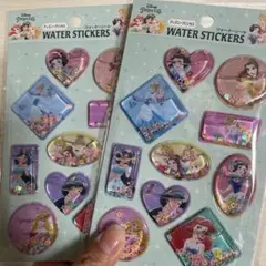 ディズニープリンセス ウォーターステッカー 2シート　ウォーターシール2枚セット