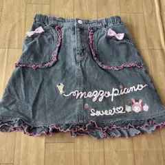 美品 メゾピアノ 140㎝ 平成レトロ ベリエ レース 刺繍 ハート