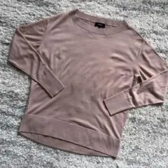 Theoryセオリー長袖クルーネックニット長袖ニット　くすみピンク