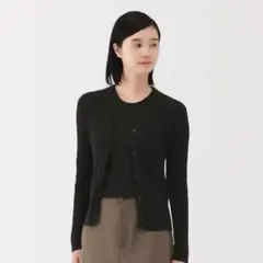 無印良品★ なめらかリブ編みＶネックカーディガン Lサイズ