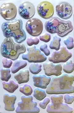 さ*中様 リラックマ キャラクターシール シャカシャカ ぷにぷに ホログラム付き