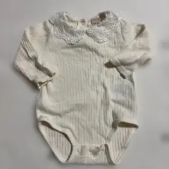 プティマイン　レース襟付きロンパース 80