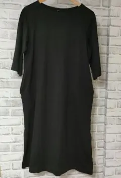 UNIQLO ブラック カットソーワンピース L