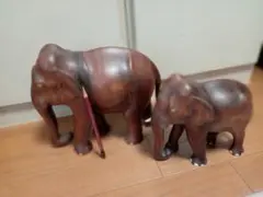 木彫の象　置物