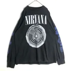 3702 NIRVANA ニルヴァーナ ビッグプリント バンT ロンT 黒 - メルカリ