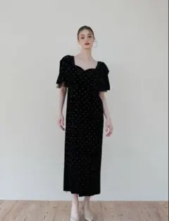 Acka bijou dot velours dress