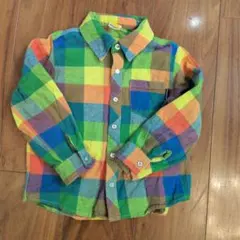 moujonjon カラフルチェック長袖ネルシャツ