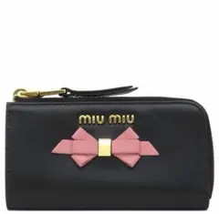 MIUMIU 6連 キーケース さくらんぼ デニム調 ネイビー ゴールド金具