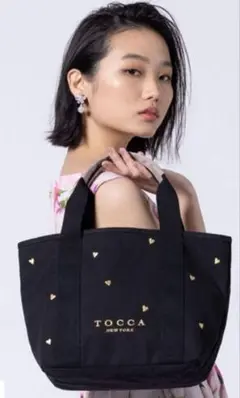 TOCCA ラッキーシャワー　ハート×ブラック　キャンバストートバッグ　新品