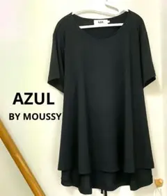 AZUL BY MOUSSY ウエストリボン付きチュニック 半袖 黒