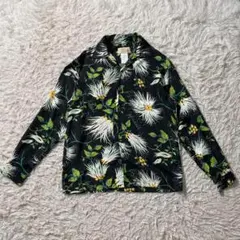 美品】イオラニ　アロハシャツ　90s　長袖　オープンカラー　総柄　ハワイアン　L