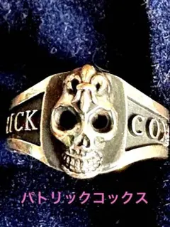 PATRICK COXパトリックコックス スカル＆リリー シルバーリング巾着袋付のサムネイル