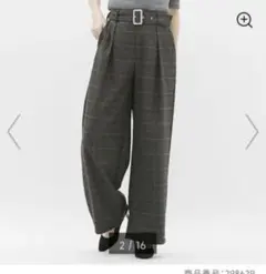 GU グレンチェックワイドパンツ