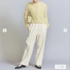 BEAUTY&YOUTH コットンツイル イージーパンツ　ウォッシャブルホワイト