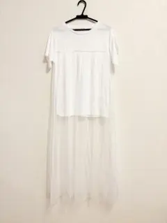 E hyphenworld gallery PEACE チュールコンビTEE