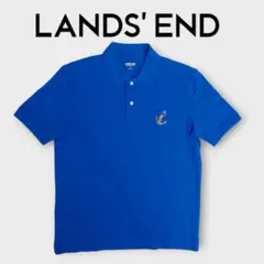美品 LANDS' END ランズエンド ポロシャツ L ブルー アンカー刺繍のサムネイル