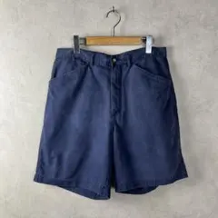 00s USA古着 ネイビー ショートパンツ ヘリンボーンツイル vintageのサムネイル