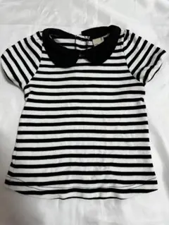 petit main 襟付きストライプTシャツ 100