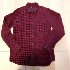 UNIQLO 赤黒チェック ネルシャツ S B11番