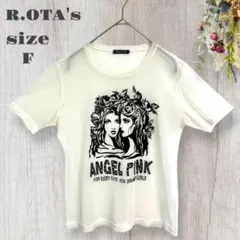 美品 R.OTA'S Tシャツ 半袖 シースルー プリント 韓国 F