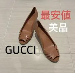 H*G様 レアGUCCI グッチ ラバーヒールサンダル ピンクベージュ美品