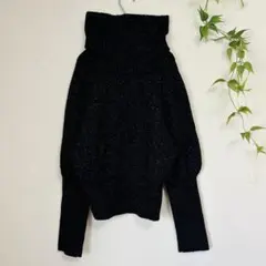 ✨美品 CECIL McBEE 【M】ラメ入タートルニット 黒 ショート丈