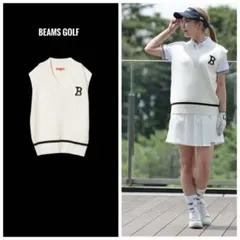 BEAMS GOLFORANGE LABEL / Bワッペン ニットベスト